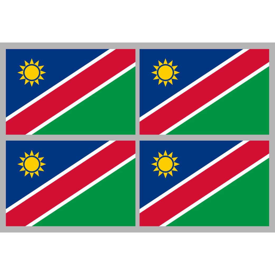 Drapeau Namibie (4 fois 9.5x6.3cm) - Sticker/autocollant