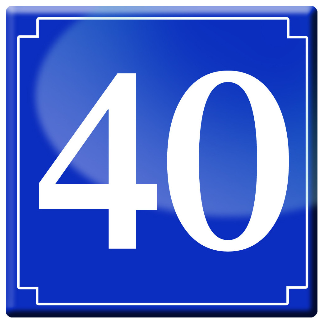 numéro de rue 40 (classique 10x10cm) - Sticker/autocollant