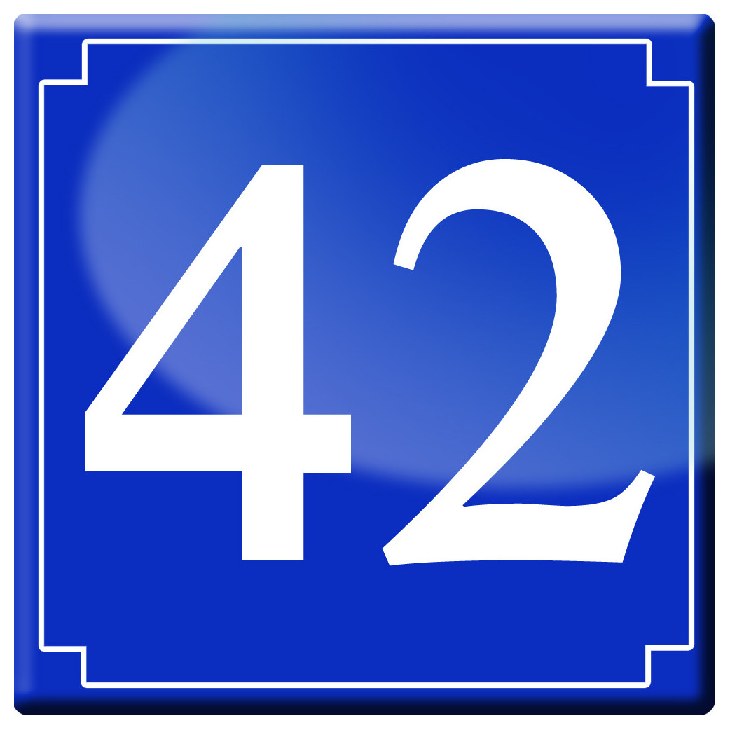 numéro de rue 42 (classique 10x10cm) - Sticker/autocollant