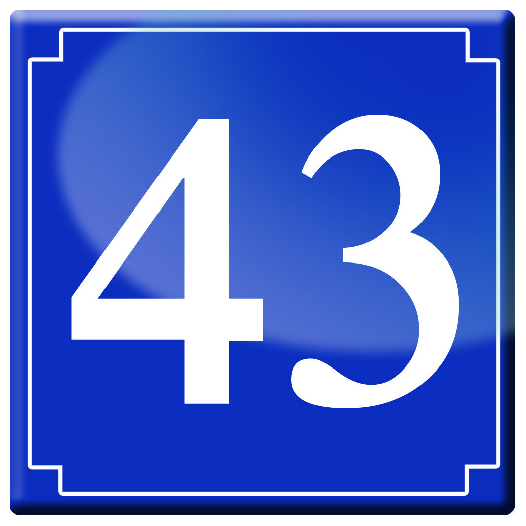 numéro de rue 43 (classique 10x10cm) - Sticker/autocollant