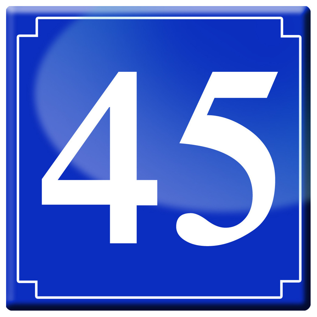 numéro de rue 45 (classique 10x10cm) - Sticker/autocollant