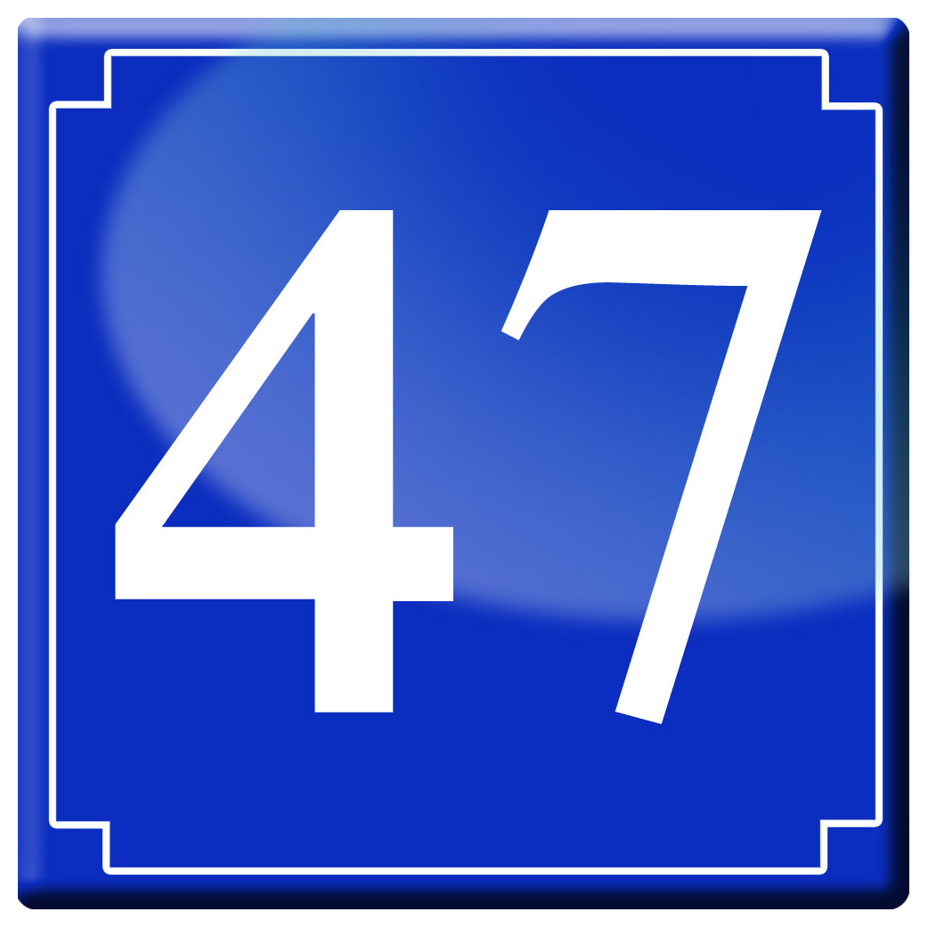 numéro de rue 47 (classique 10x10cm) - Sticker/autocollant