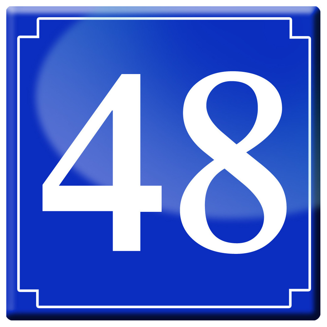 numéro de rue 48 (classique 10x10cm) - Sticker/autocollant