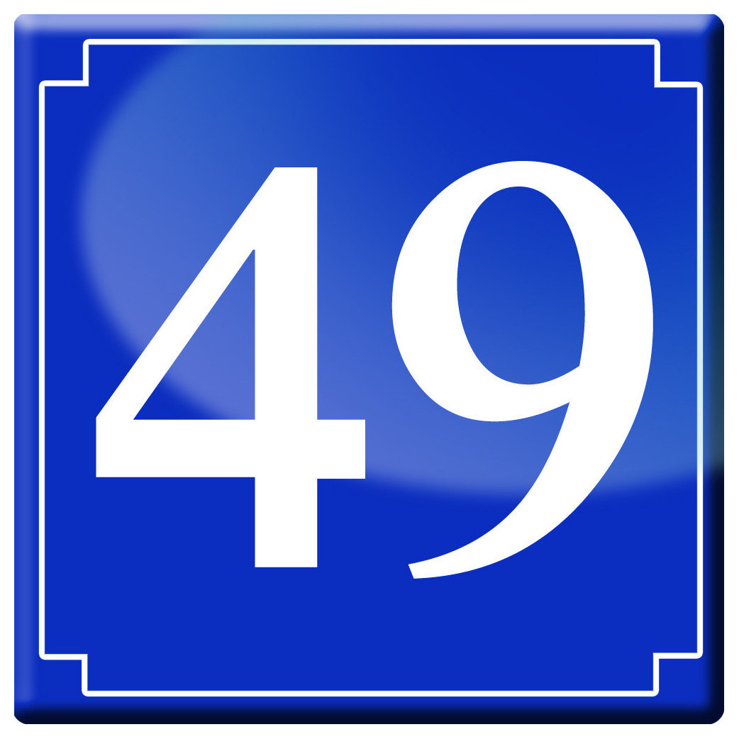 numéro de rue 49 (classique 10x10cm) - Sticker/autocollant