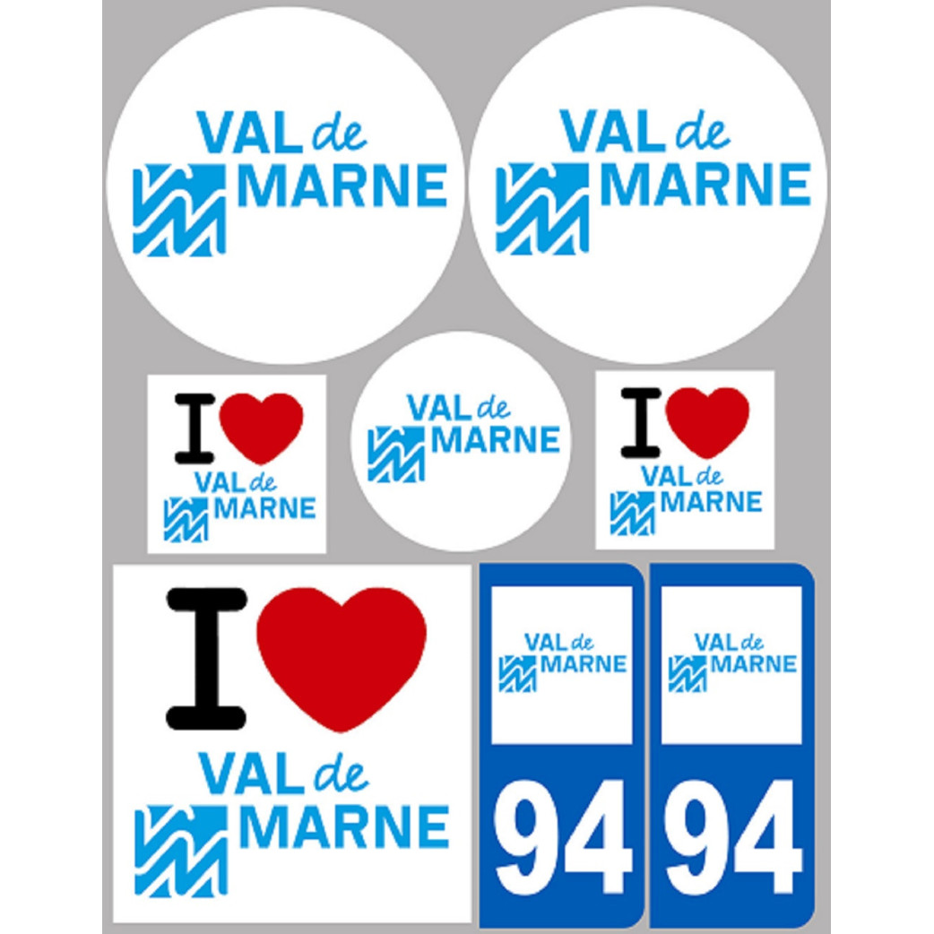 Val de Marne (8 autocollants variés) - Sticker/autocollant