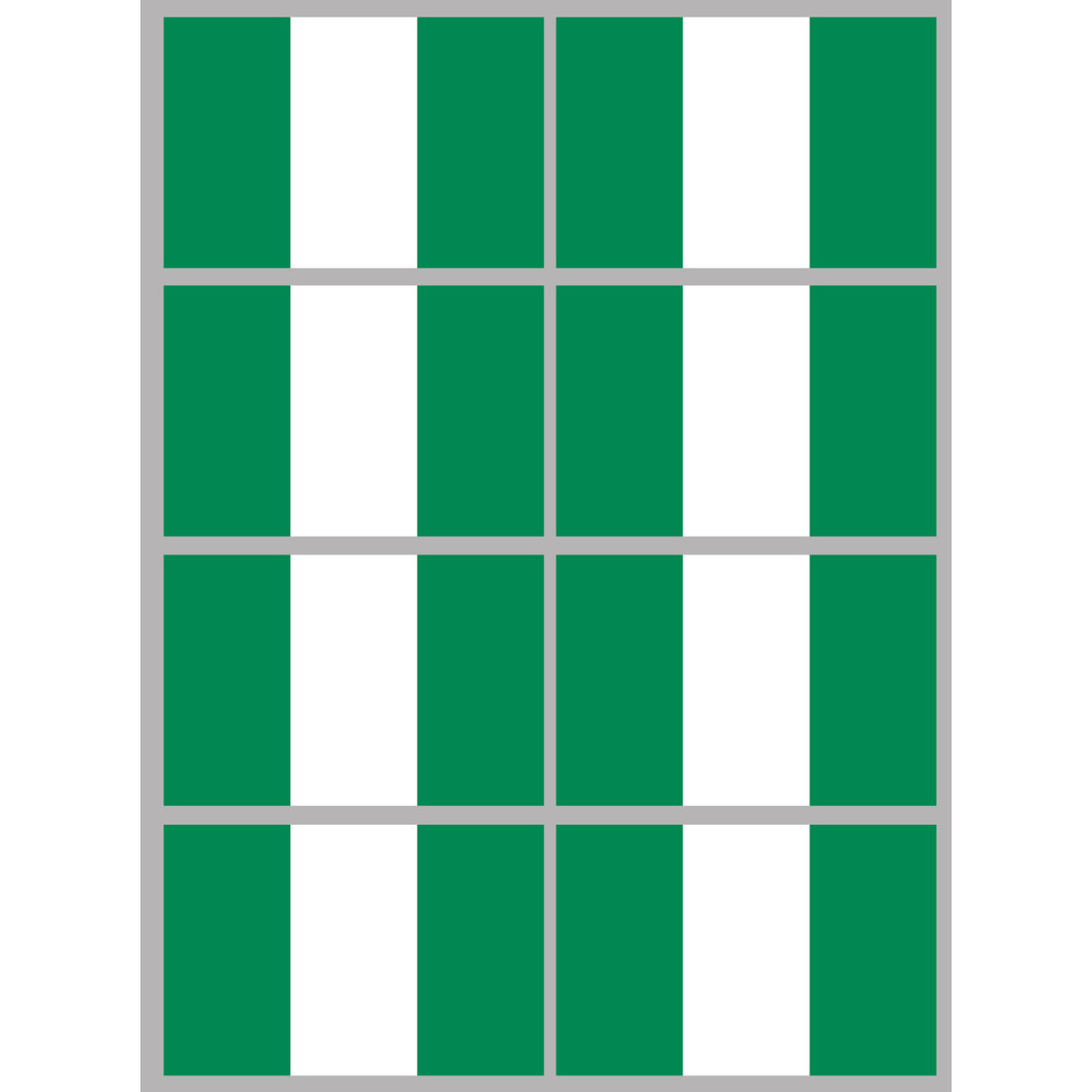 Drapeau Nigeria (8 fois 9.5x6.3cm) - Sticker/autocollant