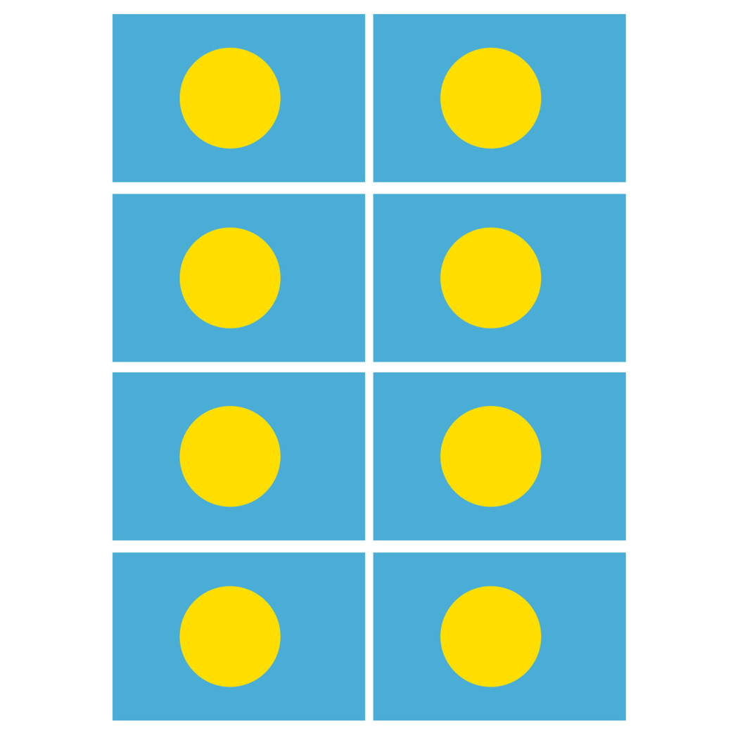 Drapeau Palaos (8 fois 9.5x6.3cm) - Sticker/autocollant