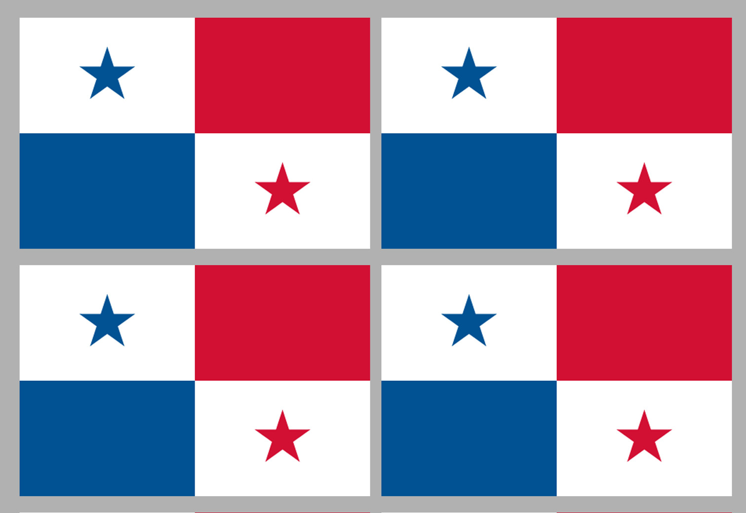 Drapeau Panama (4 fois 9.5x6.3cm) - Sticker/autocollant