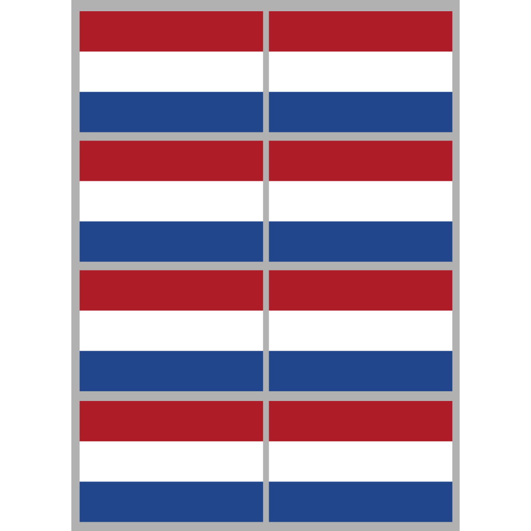 Drapeau Pays-Bas (8 fois 9.5x6.3cm) - Sticker/autocollant