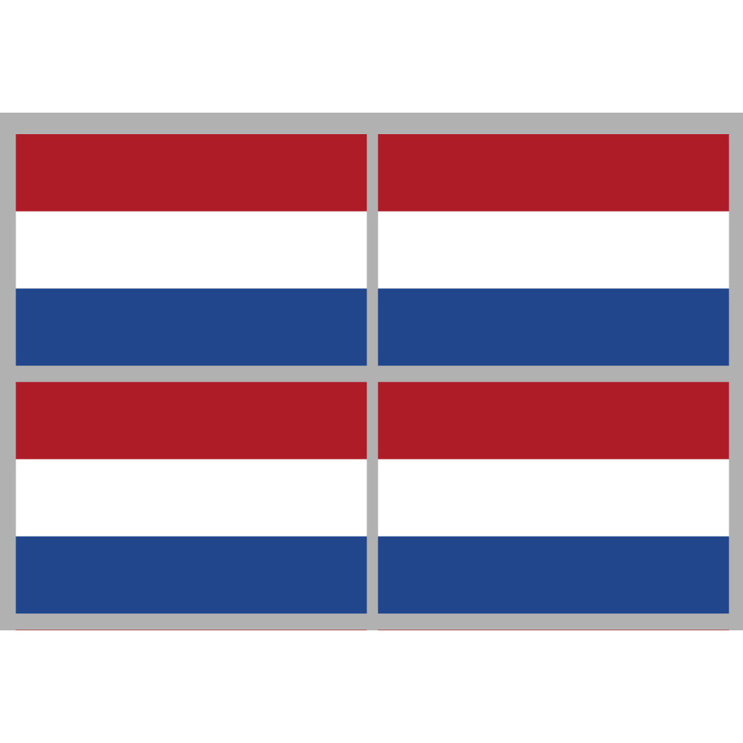 Drapeau Pays-Bas (4 fois 9.5x6.3cm) - Sticker/autocollant