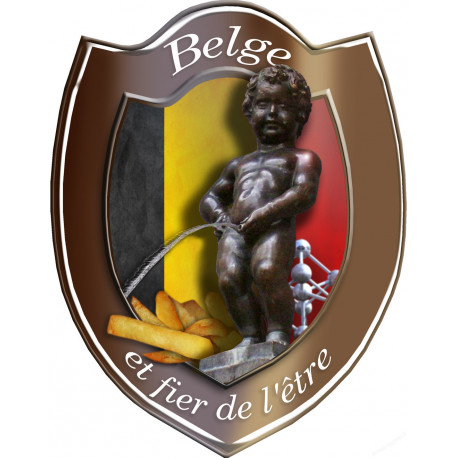 Belge et fier de l'être (15x11.8cm) - sticker/autocollant
