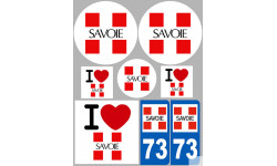 Département 73 la Savoie (8 autocollants variés) - Sticker/autocollant