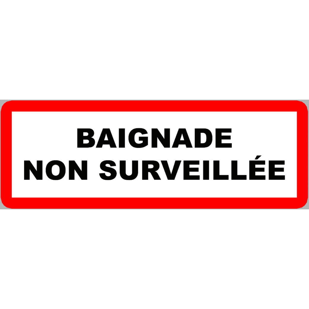 piscine baignade non surveillée - 15x5.3cm - Sticker/autocollant