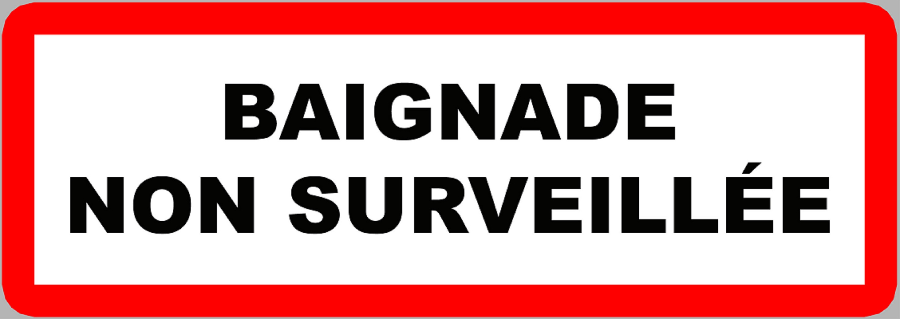 piscine baignade non surveillée - 15x5.3cm - Sticker/autocollant