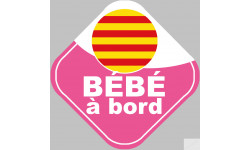 Bébé à bord fille catalane (10x10cm) - Sticker/autocollant
