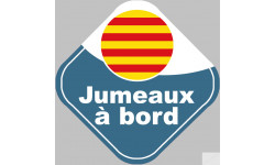Bébé à bord jumeaux catalans (10x10cm) - Sticker/autocollant