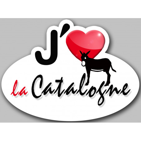 j'aime la Catalogne - 15x11cm - Sticker/autocollant j'aime la Catalogne - 15x11cm - Sticker/autocollant