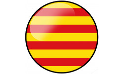 Drapeau Catalan rond (10x10cm) - Sticker/autocollant