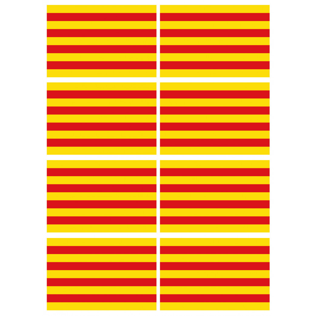 Drapeau Catalan - 8fois 9.5x6.3cm - Sticker/autocollant