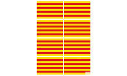 Drapeau Catalan (8 stickers 9.5x6.3cm) - Sticker/autocollant