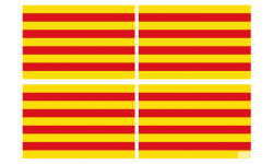 Drapeau Catalan (4 stickers 9.5x6.3cm) - Sticker/autocollant