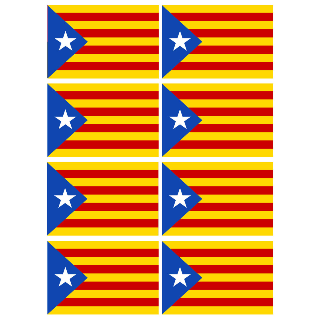 Drapeau Catalan étoilé - 8fois 9.5x6.3cm - Sticker/autocollant