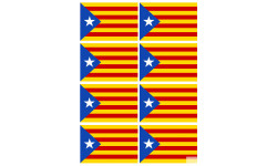 Drapeau Catalan étoilé (8 stickers 9.5x6.3cm) - Sticker/autocollant