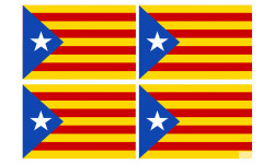 Drapeau Catalan étoilé (4 stickers 9.5x6.3cm) - Sticker/autocollant