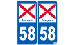immatriculation 58 Bourgogne - Sticker/autocollant