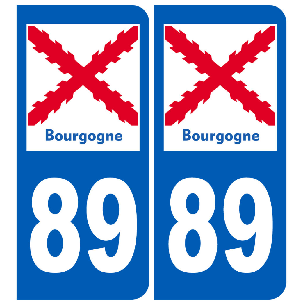 immatriculation 89 Bourgogne - Sticker/autocollant