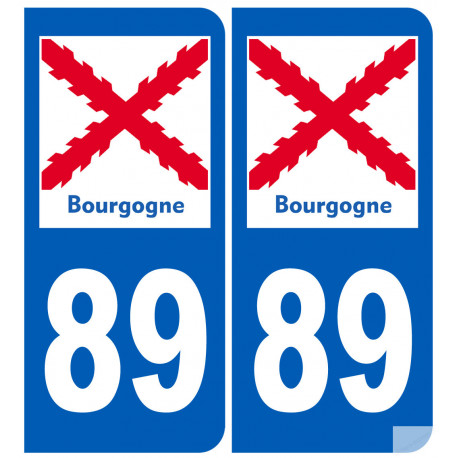 immatriculation 89 Bourgogne - Sticker/autocollant