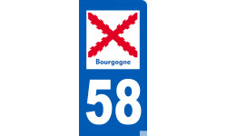 immatriculation motard 58 Bourgogne - Sticker/autocollant