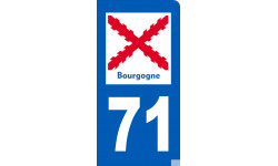 immatriculation motard 71 Bourgogne (3x6cm) - Sticker/autocollant