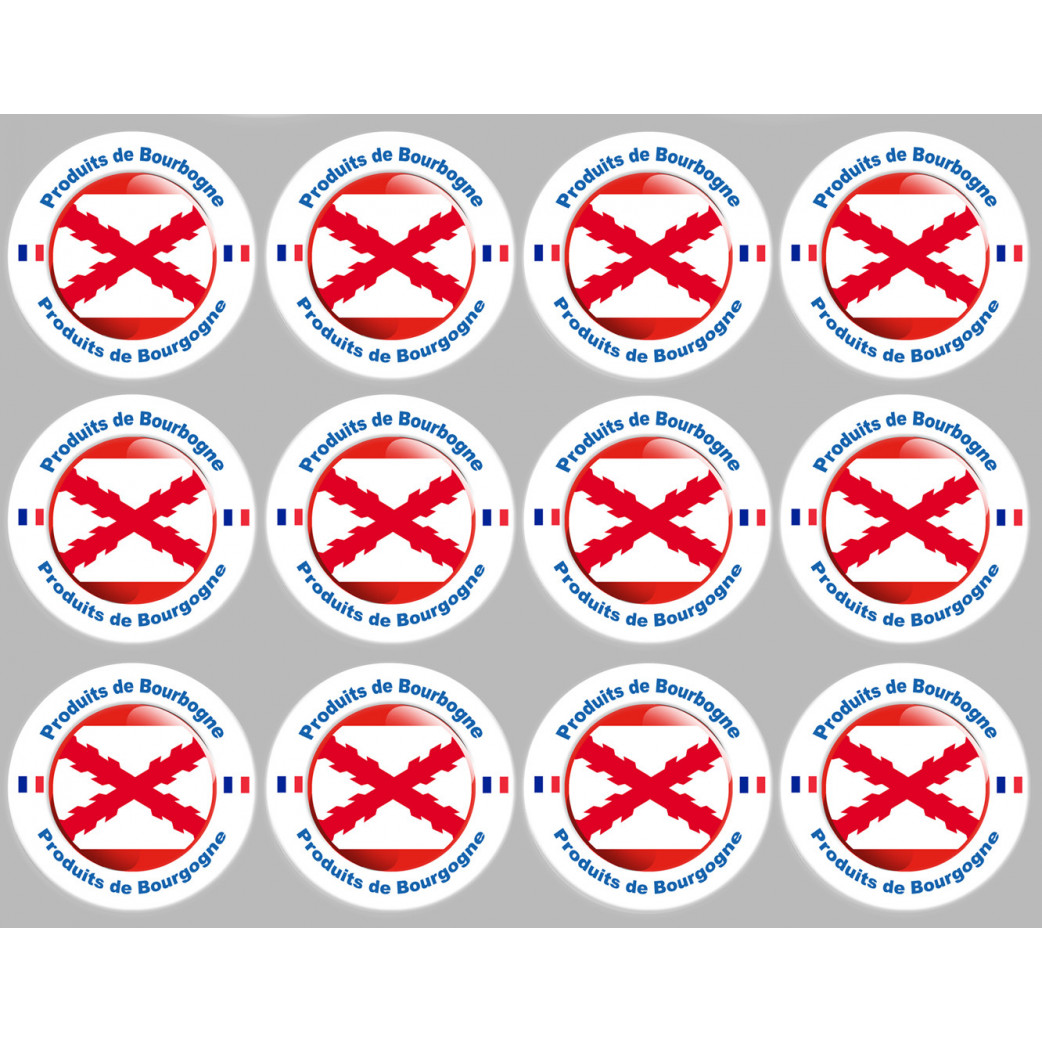 Produits bourguignon - 12fois 5cm - Sticker/autocollant