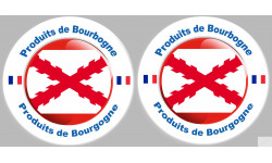 Série Produits de la Bourgogne (2 fois 10x10cm) - Sticker/autocollant