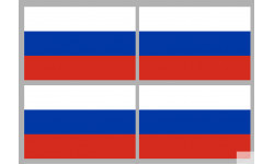 Drapeau Russie (4 fois 9.5x6.3cm) - Sticker/autocollant