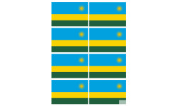 Drapeau Rwanda (8 fois 9.5x6.3cm) - Sticker/autocollant