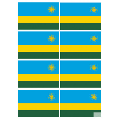 Drapeau Rwanda (8 fois 9.5x6.3cm) - Sticker/autocollant