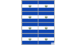 Drapeau Salvador (8 fois 9.5x6.3cm) - Sticker/autocollant
