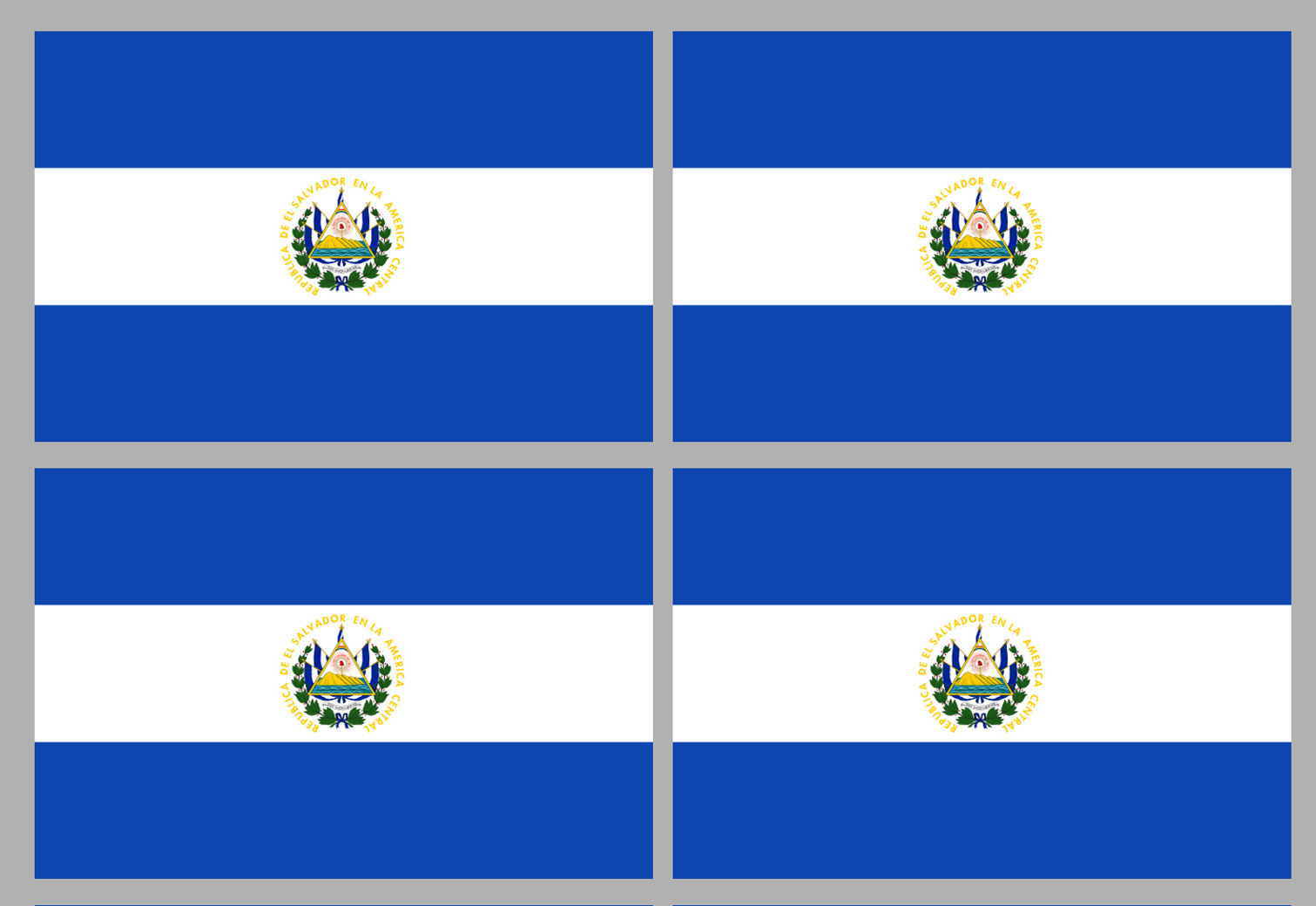 Drapeau Salvador (4 fois 9.5x6.3cm) - Sticker/autocollant