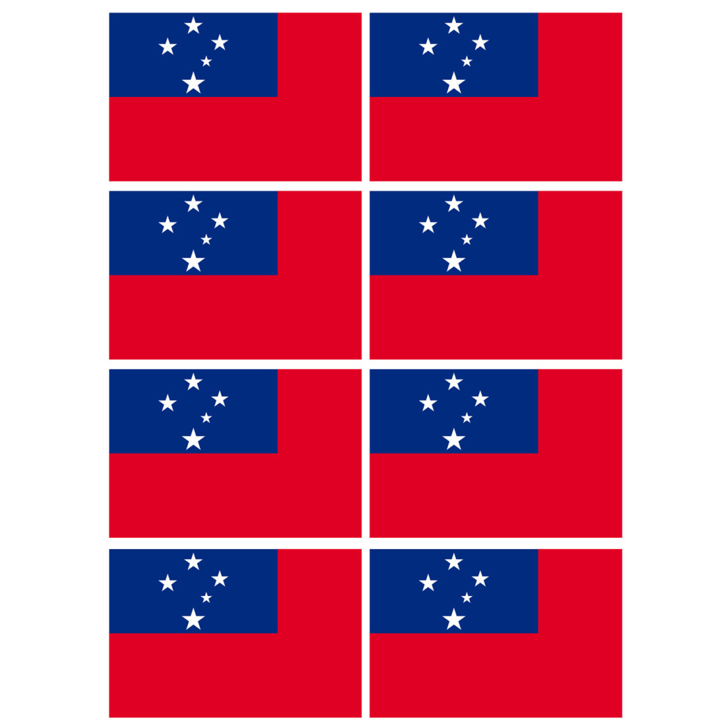 Drapeau Samoa (8 fois 9.5x6.3cm) - Sticker/autocollant