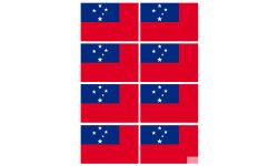 Drapeau Samoa (8 fois 9.5x6.3cm) - Sticker/autocollant