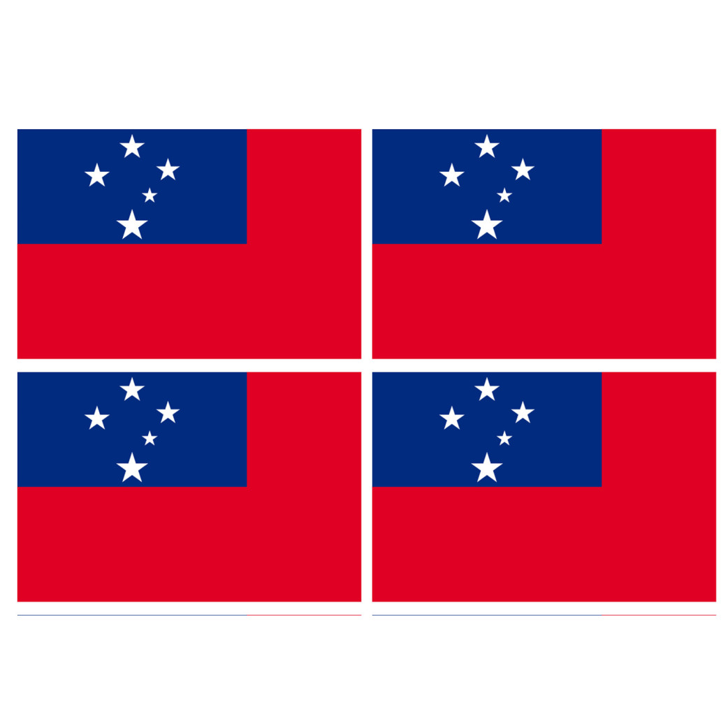 Drapeau Samoa (4 fois 9.5x6.3cm) - Sticker/autocollant