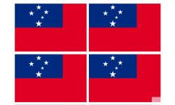 Drapeau Samoa (4 fois 9.5x6.3cm) - Sticker/autocollant