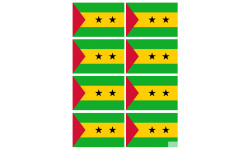 Drapeau Sao Tomé-et-Principe (8 fois 9.5x6.3cm) - Sticker/autocollant