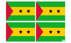 Drapeau Sao Tomé-et-Principe (4 fois 9.5x6.3cm) - Sticker/autocollant