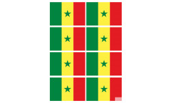 Drapeau Sénégal (8 fois 9.5x6.3cm) - Sticker/autocollant