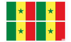 Drapeau Sénégal (4 fois 9.5x6.3cm) - Sticker/autocollant
