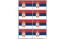 Drapeau Serbie (8 fois 9.5x6.3cm) - Sticker/autocollant