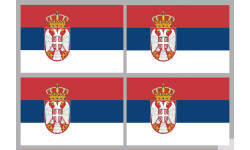 Drapeau Serbie (4 fois 9.5x6.3cm) - Sticker/autocollant